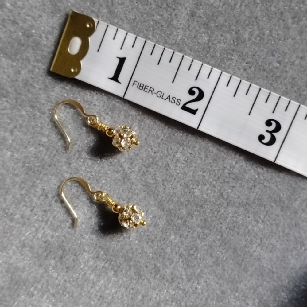 HAND CRAFTED SWAROVSKI CRYSTAL DISCO BALL EARRINGS - Picture 6 of 7